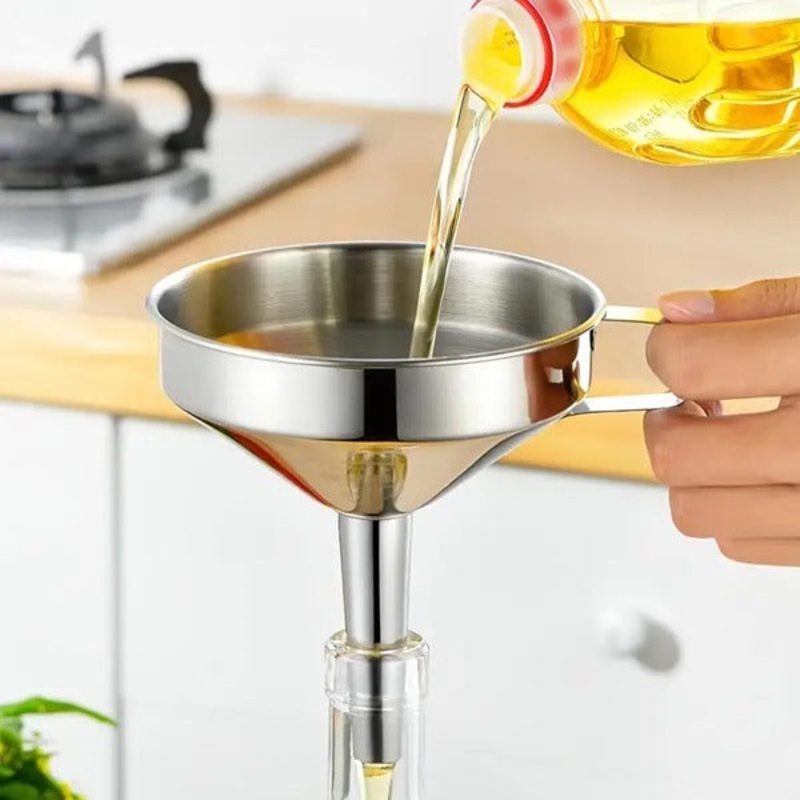 15cm Stainless Steel Oil Funnel With Filter