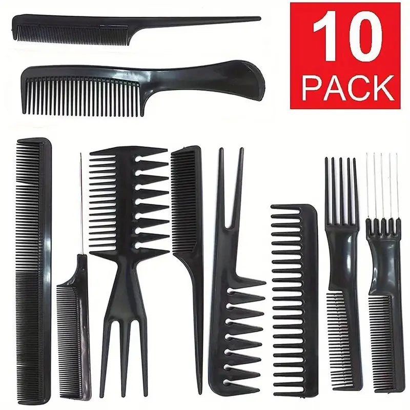 10 Pcs Hair Styling Professional Comb – Great for Hairdressers and Home Use