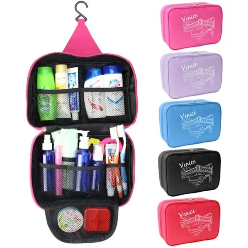 Venice Travel Cosmetic Pouch, Makeup Bag for Travelling, Nylon Waterproof Makeup Bag, Makeup Pouch Organizer, Shaving Kit Bag