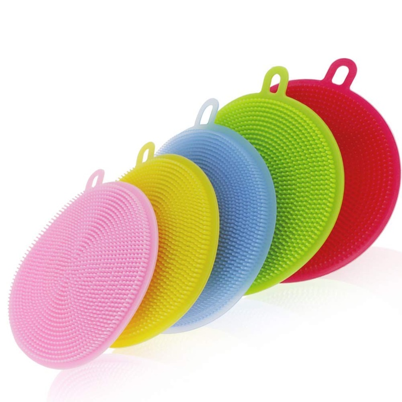 1 Pc Cleaning Supplies Sponges Silicone Scrubber for Kitchen Non Stick Dishwashing & Baby Care Sponge Brush Household Health Tool