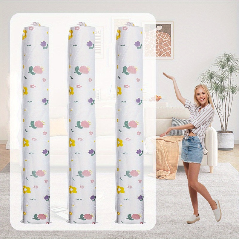 1 pcs Jumbo Floral Print Rug Storage Bags for Indoor & Outdoor Carpet Size 210×25 CM, Elegant Flower Pattern Design