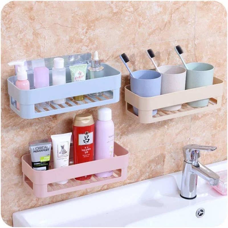 Wall-Mounted Bathroom Shelf  Space-Saving Storage Rack (random color)