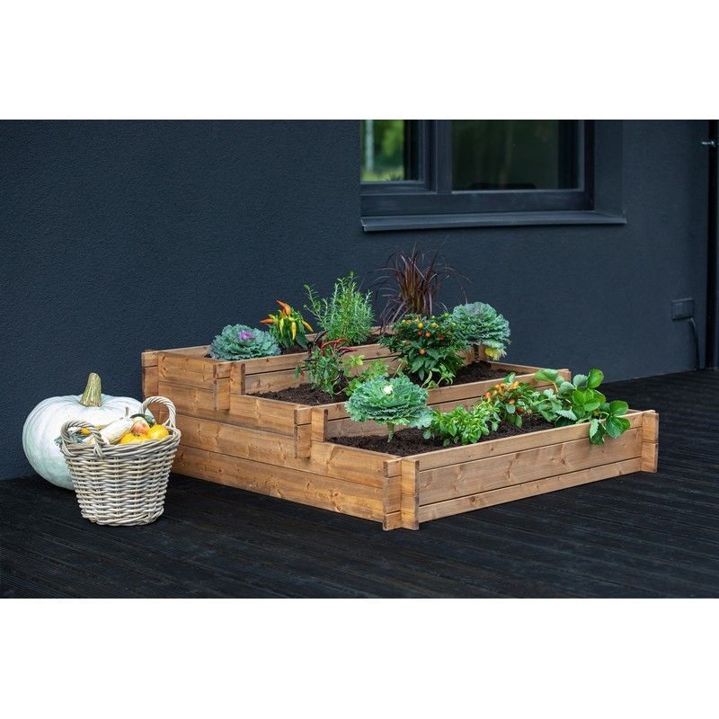 Three Tiered Planter – Brown by EKJU