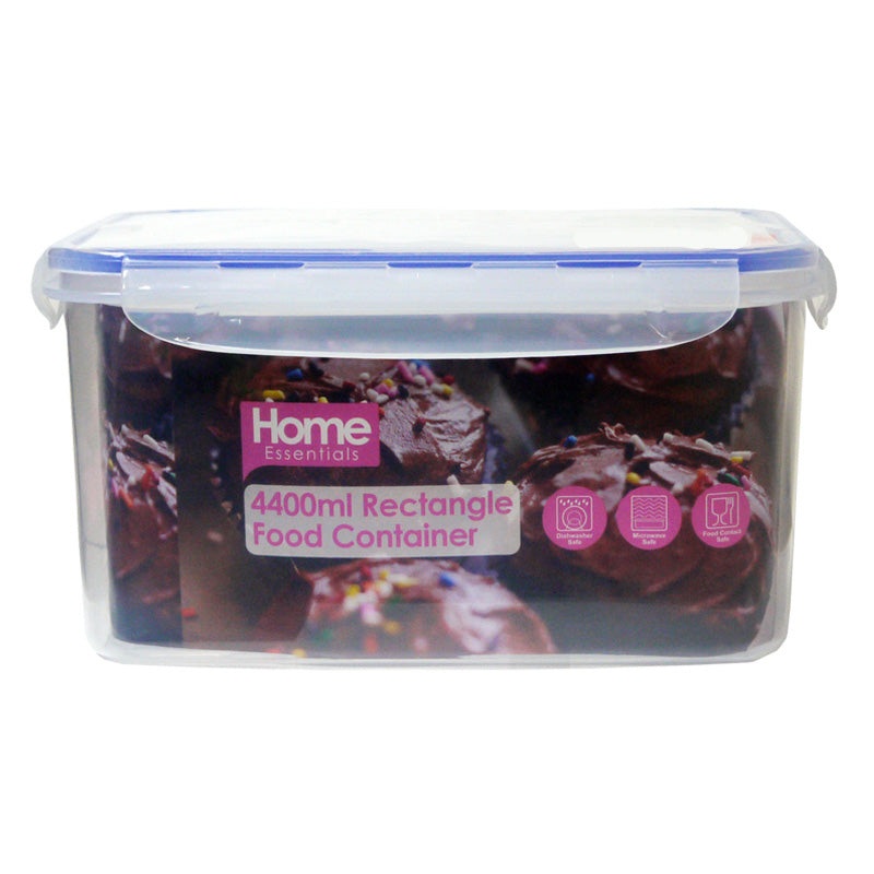 Plastic Food Container Rectangle 4.4 Litres – Clear Essentials by Kitchen Collection