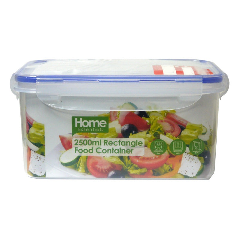 Plastic Food Container Rectangle 2.5 Litres – Clear Essentials by Kitchen Collection