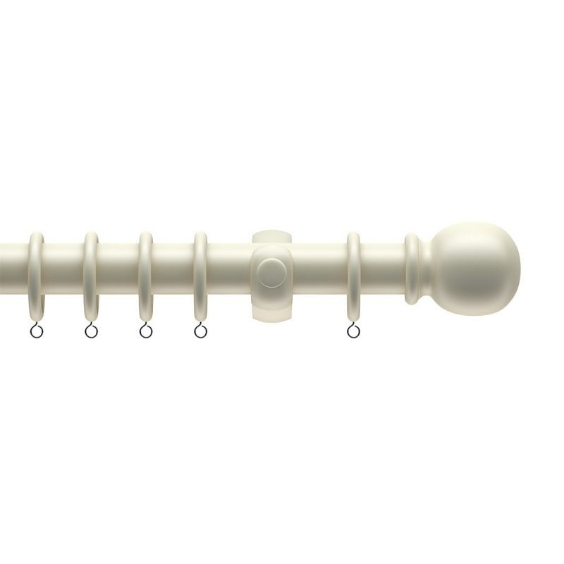 Victory 240cm Curtain Pole Wood White – 28mm Diameter
