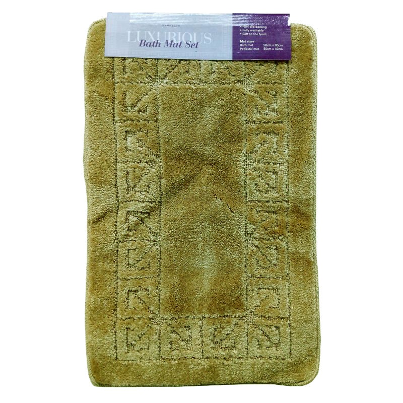 2x Bath Mat Set – Green