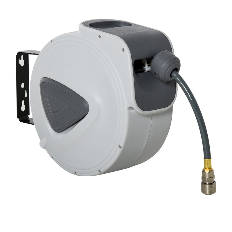 DURHAND Retractable Air Hose Reel Wall Mounted Workshop Compressor Tool 1/4 15m+140cm