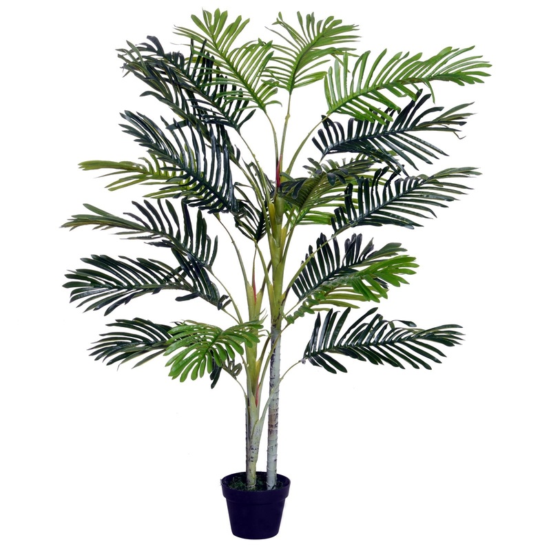 150cm5ft Artificial Palm Tree Decorative Indoor Faux Green Plant w/Leaves Home Dcor Tropical Potted Home Office