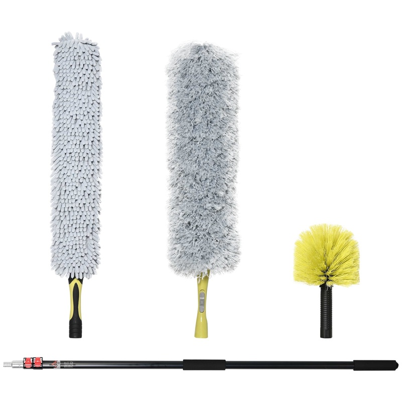 4-Pieces Extendable Feather Duster with Aluminium Telescopic Pole 54 -138