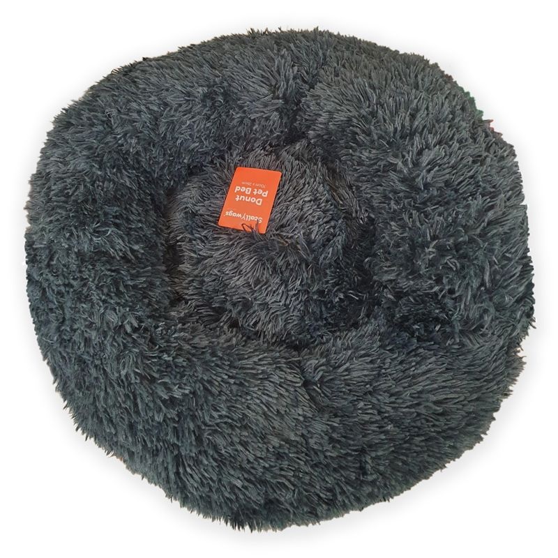 70×26 Navy Blue Fluffy Donut Pet Bed