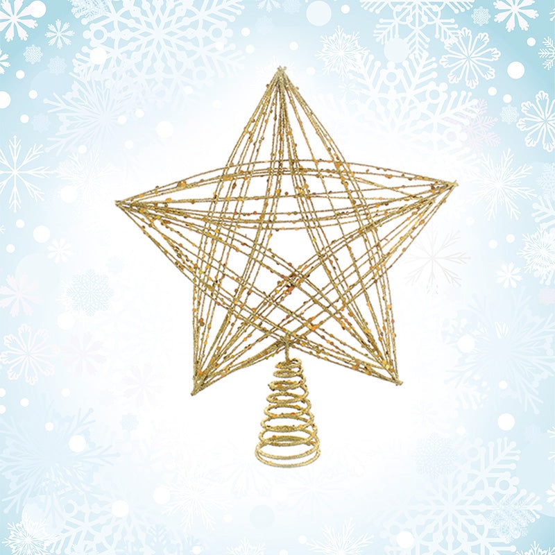 Star Christmas Tree Topper Decoration Gold – 30cm