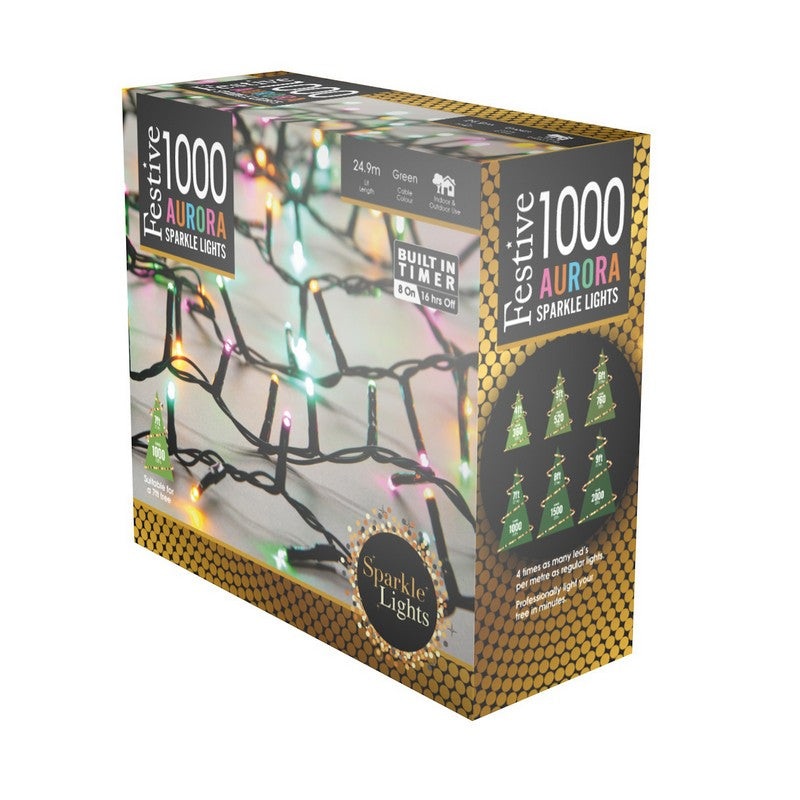 String Fairy Christmas Lights Multifunction Multicolour Outdoor 1000 LED – 24.9m Aurora