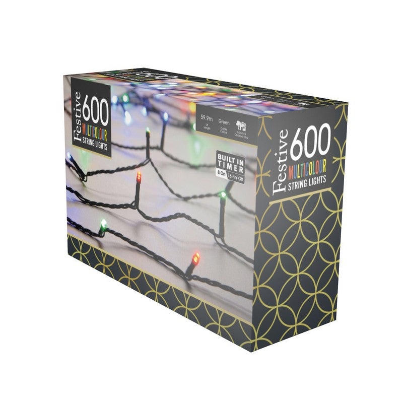 String Fairy Christmas Lights Multifunction Multicolour Outdoor 600 LED – 47.92m