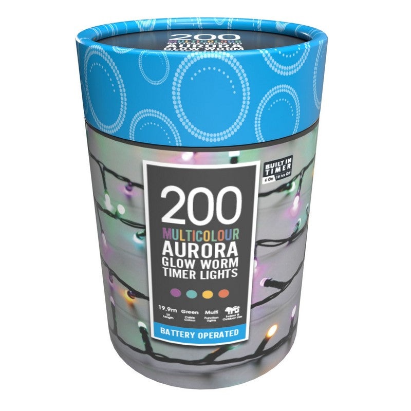 String Fairy Christmas Lights Animated Aurora Outdoor 200 LED – 19.9m Glow-Worm