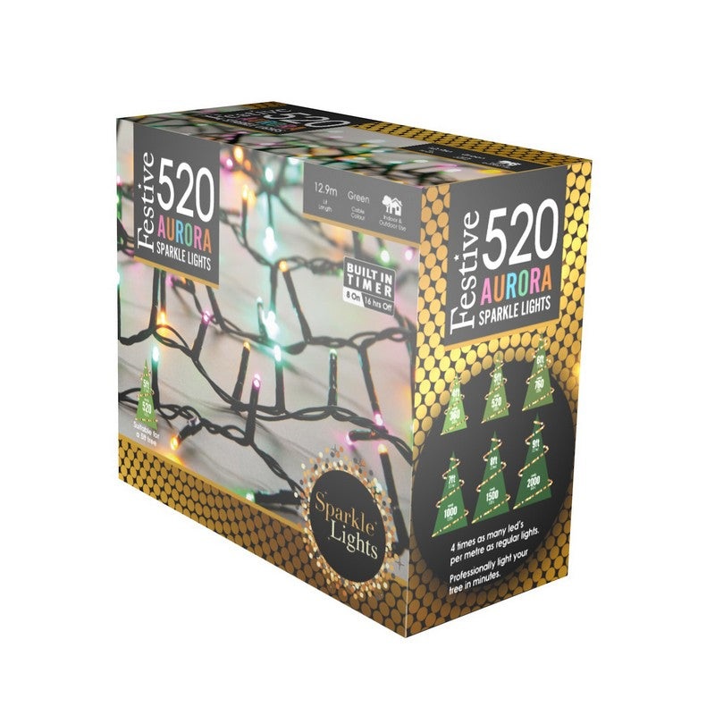 String Fairy Christmas Lights Multifunction Multicolour Outdoor 520 LED – 12.9m Aurora