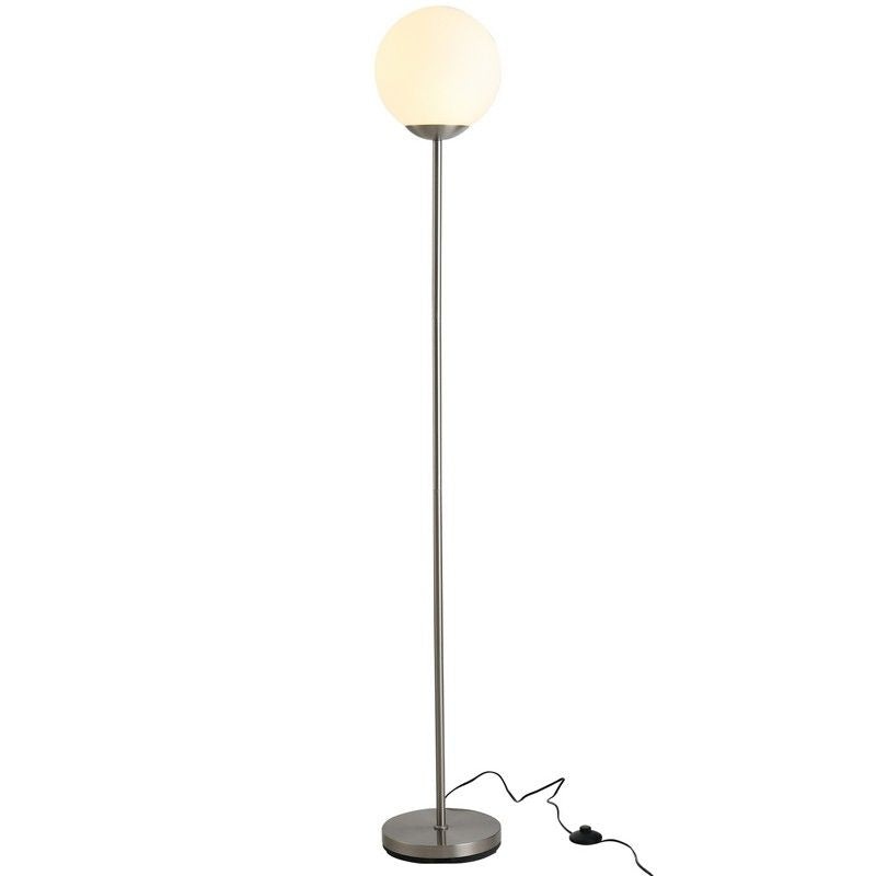 171cm Glass Globe Floor Lamp Metal Frame Sphere Light Pedal Switch Home Office Living Room Modern Unique Standing Beautiful Furnishing – Grey