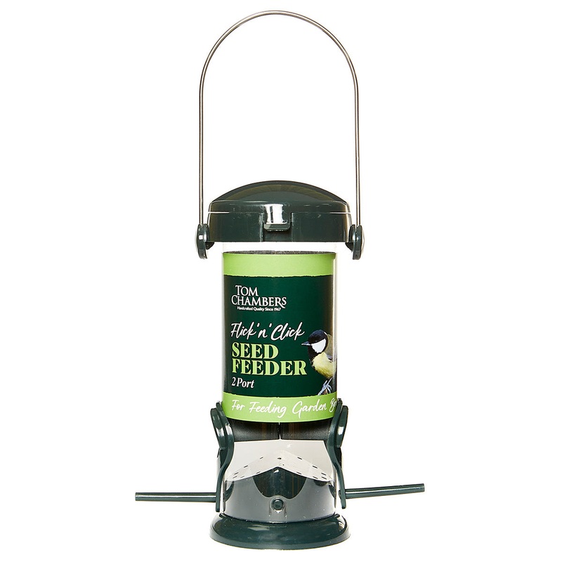 2 Port Flick ‘n Click Bird Seed Feeder By Tom Chambers