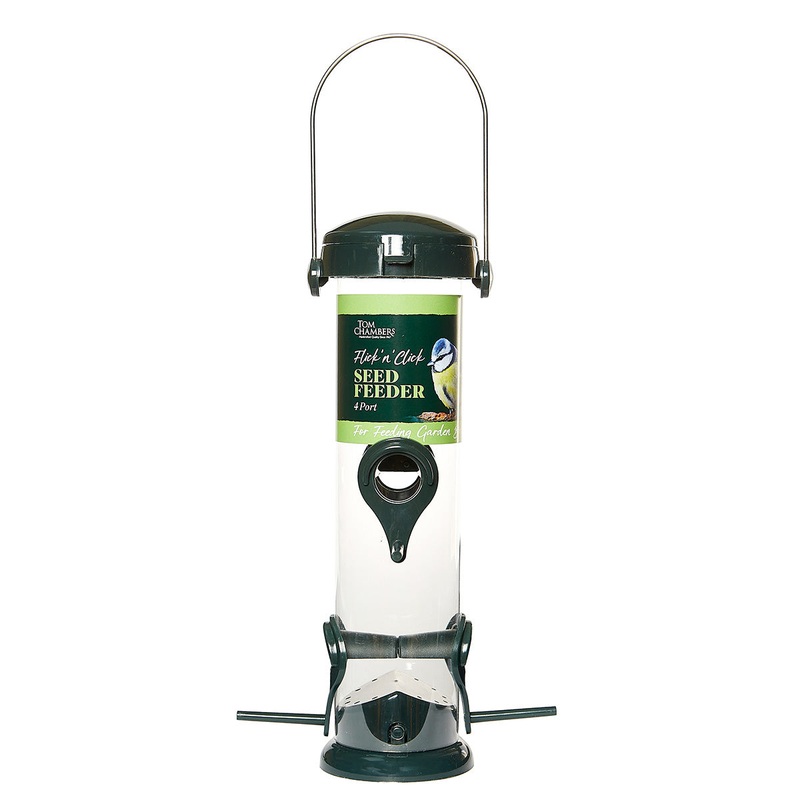4 Port Flick ‘n Click Bird Seed Feeder By Tom Chambers