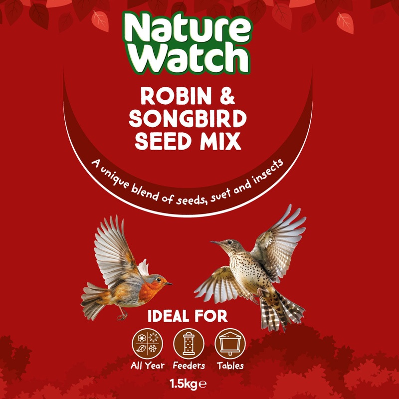 Robin Songbird Wild Bird Seed Mix By Nature Watch – 1.5kg