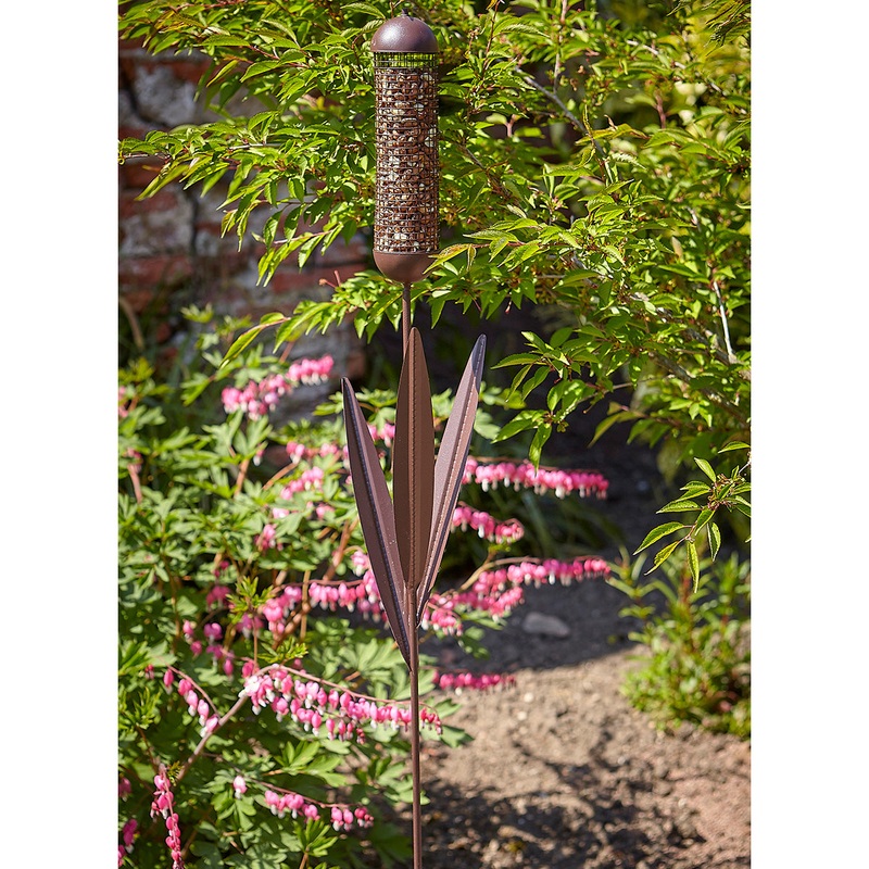 Steel Rustic Reed Border Bird Peanut Feeder  By Tom Chambers