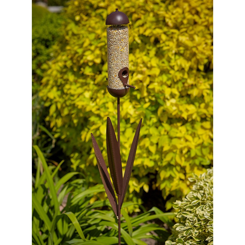 Steel Rustic Reed Border Bird Seed Feeder By Tom Chambers