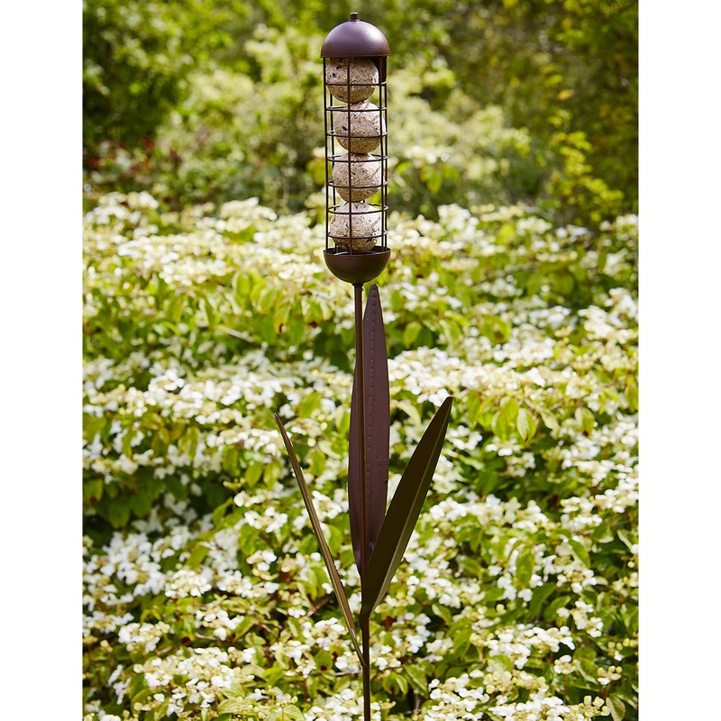 Steel Rustic Reed Border Fat Ball Bird Feeder By Tom Chambers